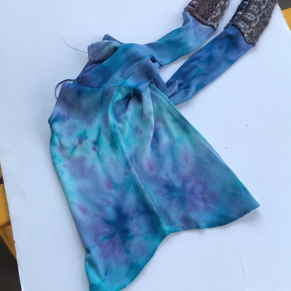 FPxDP Custom Tie Dye Rare Cuff Thermal Top Art School Sweater Colorful Medium M